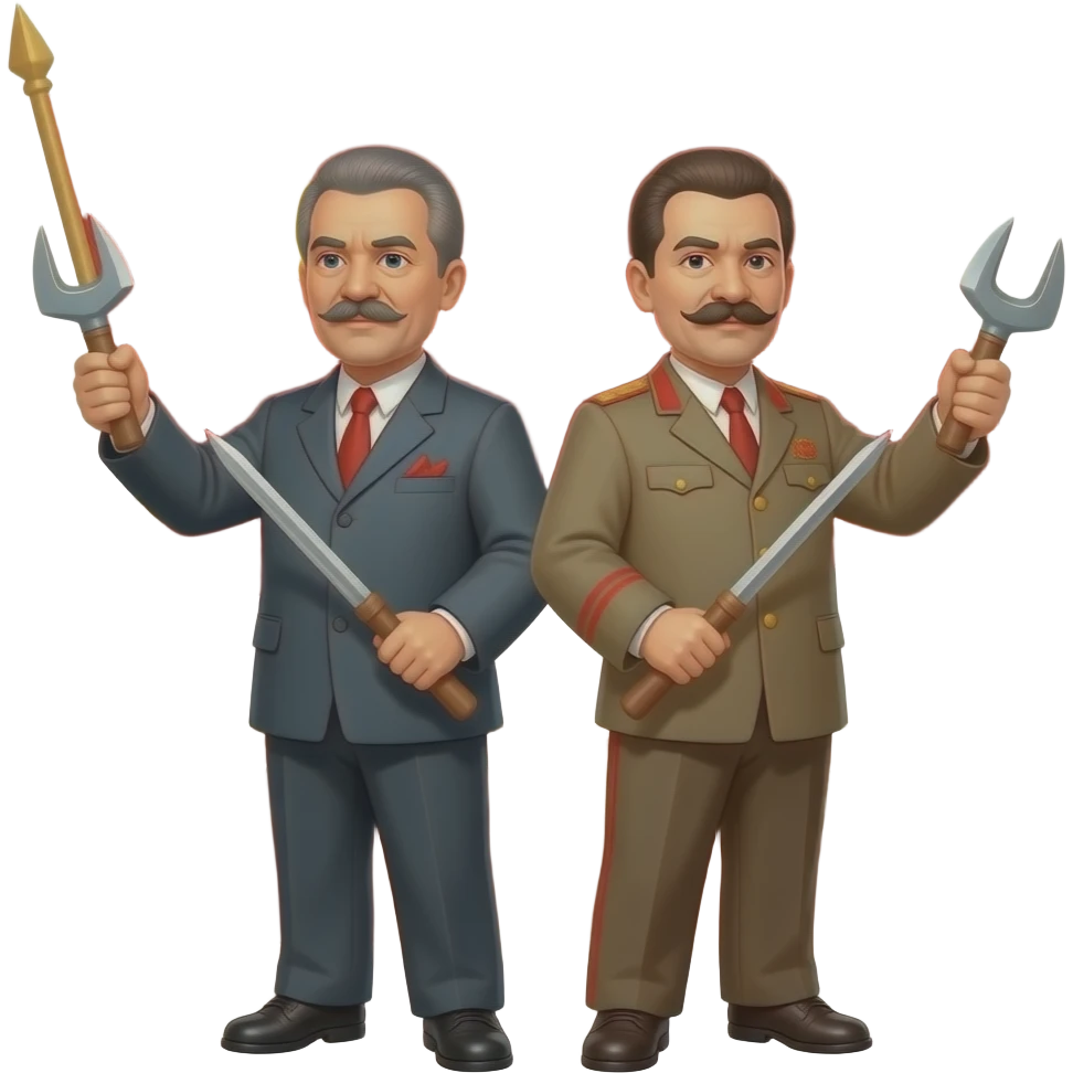 Ленин и сталин держат серп и молот на заднем фоне коммунисты emoji