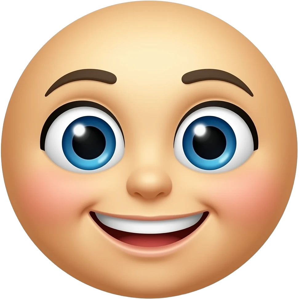 초롱초롱한 눈을 갖고 웃는 얼굴 emoji
