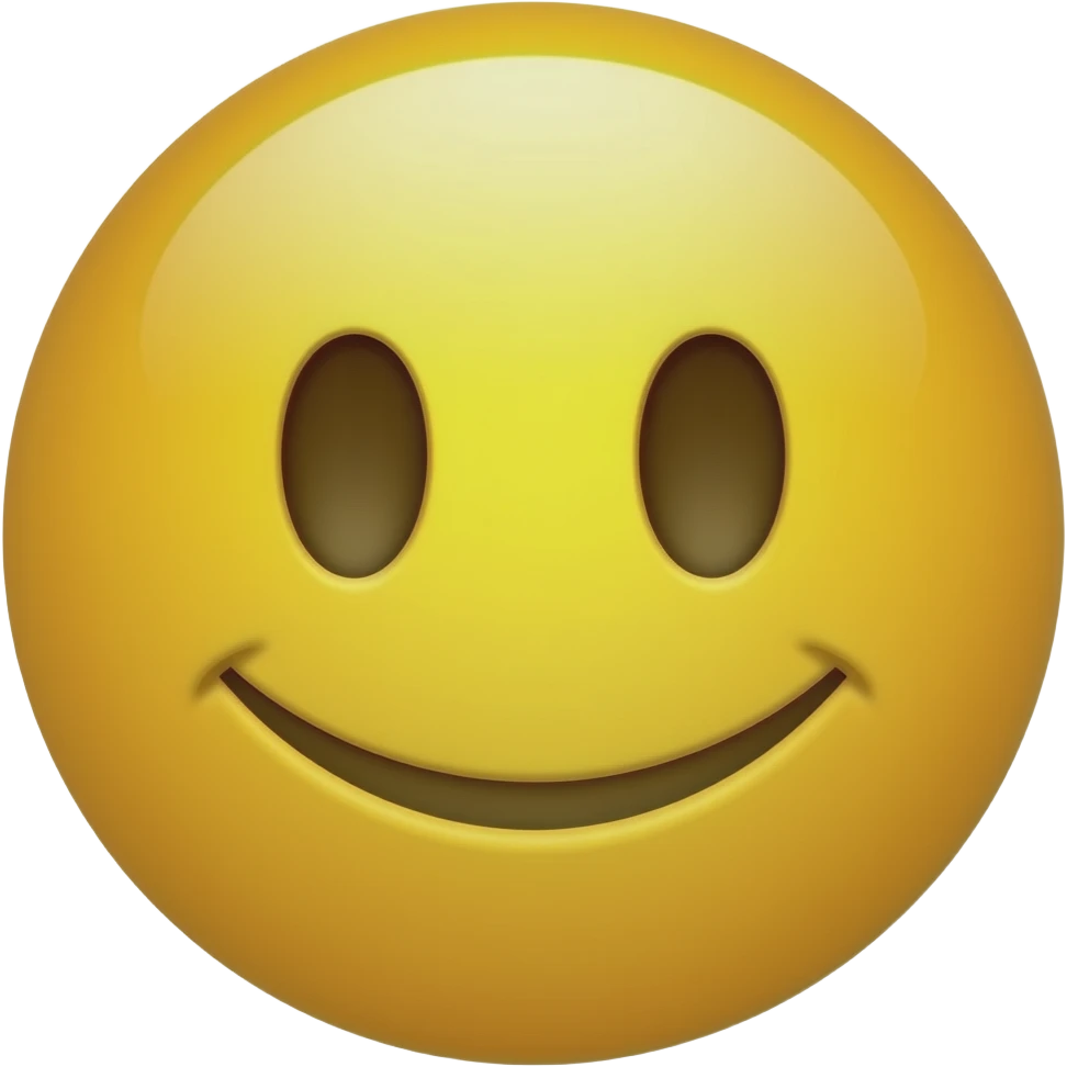 Yellow normal smiley face but he smirks really satisfied emoji