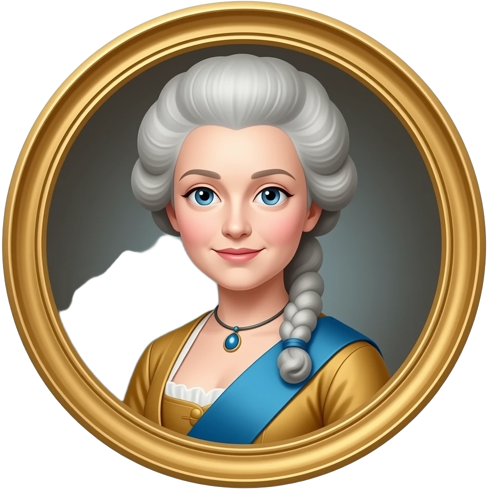 Mujer noble con peluca sin marco emoji
