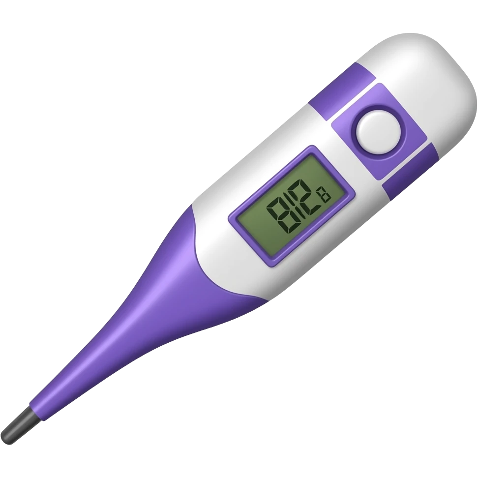 digital thermometer purple emoji