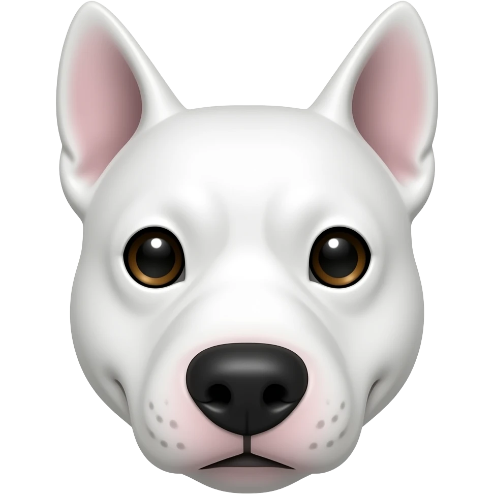 head of a bull terrier dog white emoji