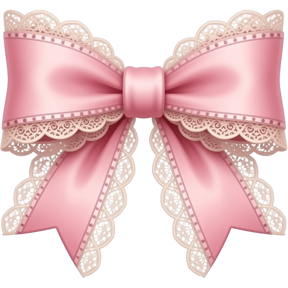 vintage rococo light pink bow with lace and frills emoji