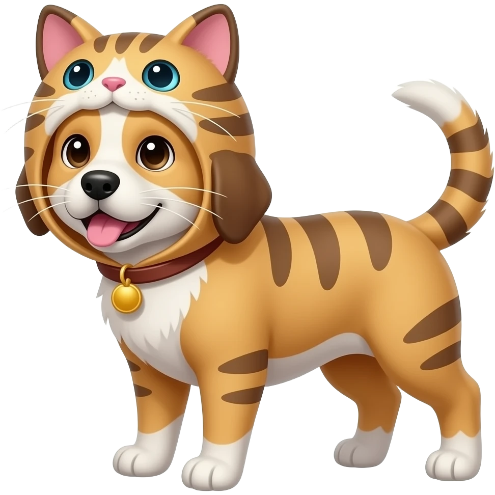 dog wearing cat costume emoji