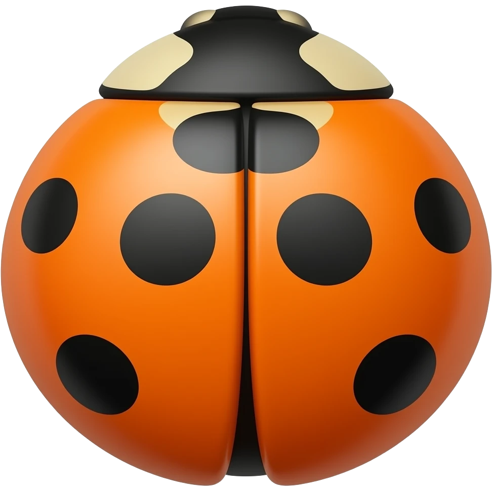 Orange ladybug shell with no arms or legs no eye emoji