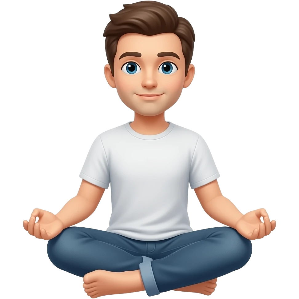 méditation, la vue est en 3 quart emoji