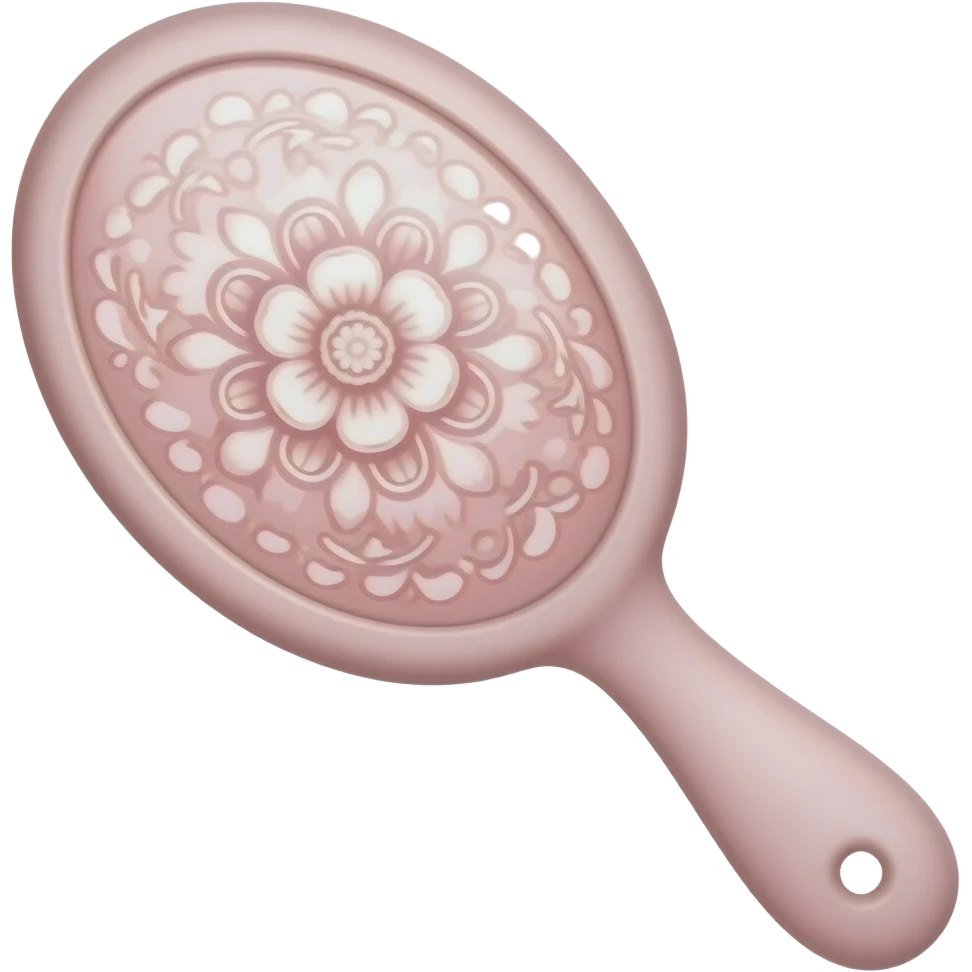 vintage rococo light pink dainty floral hand mirror emoji