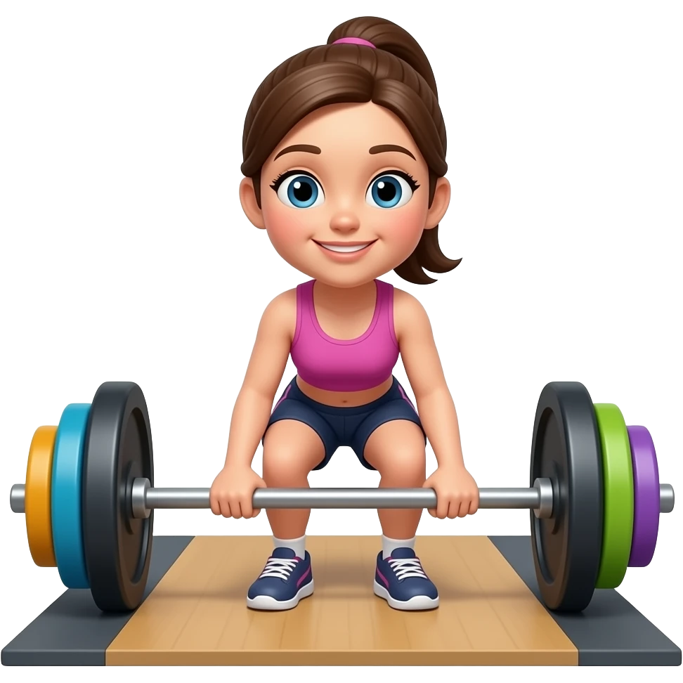 girl doing weights emoji