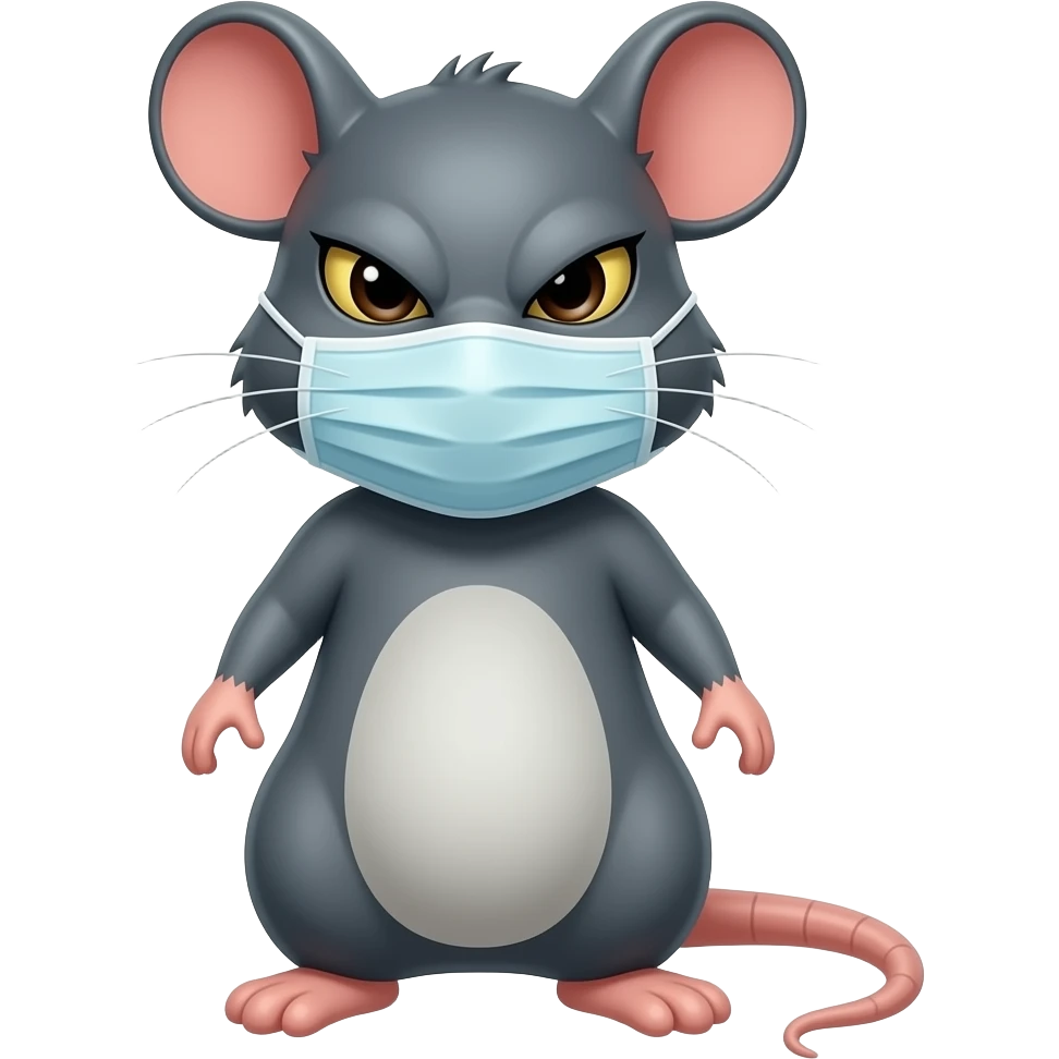 evil rat wearing a medical mask emoji