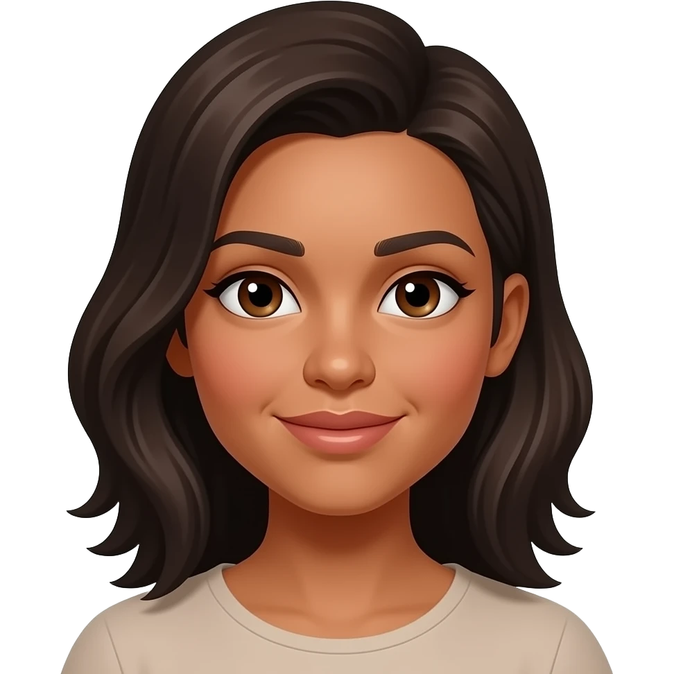 metisse cheuveux plaquer au yrux marron emoji
