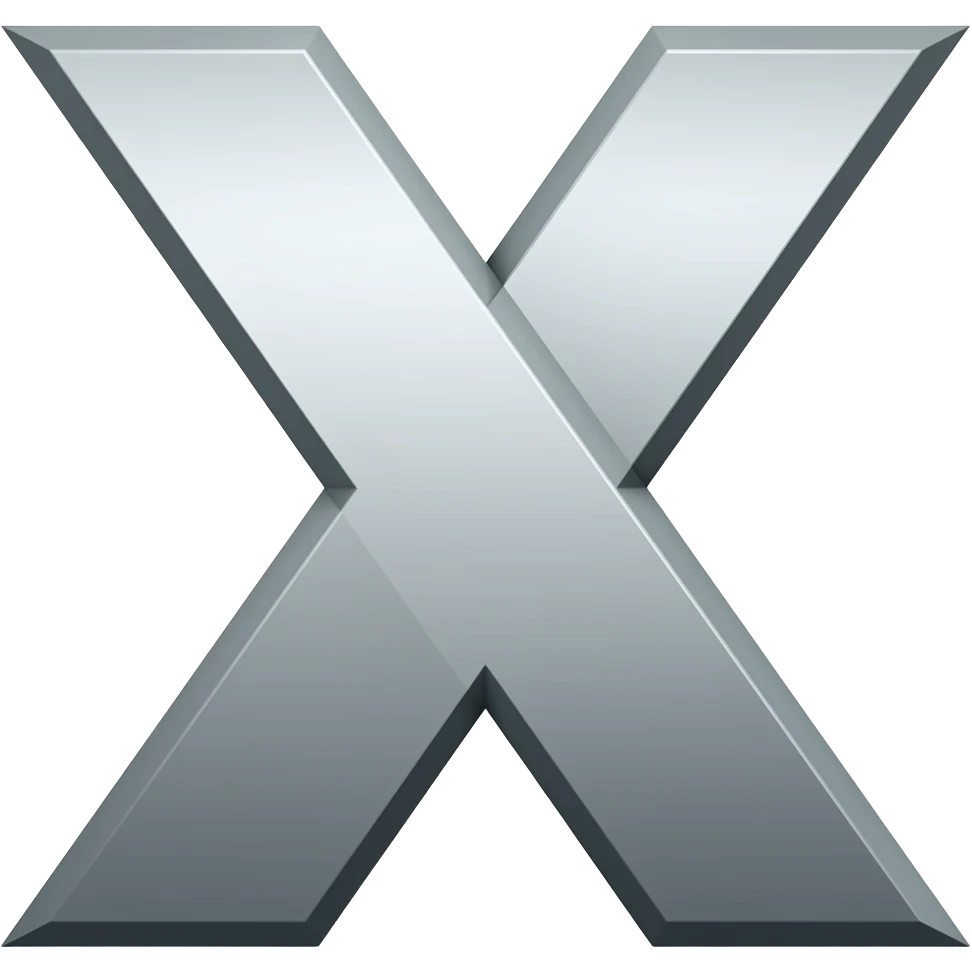 the letter Y superimposed on the letter X - the merging of two letters emoji