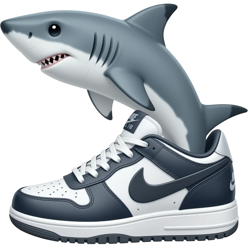 Un tiburón con nikes emoji