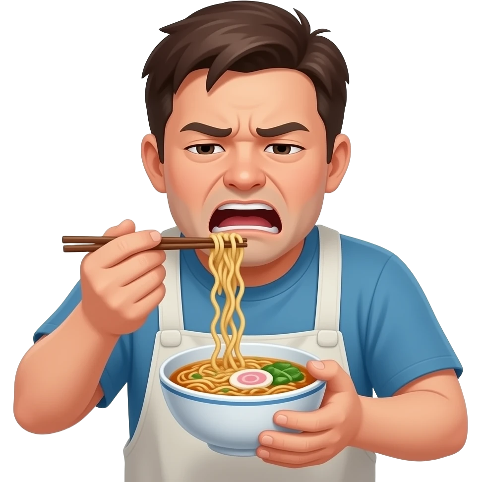 너무 맛없어서 토할거같은 음식을 먹는 사람 emoji