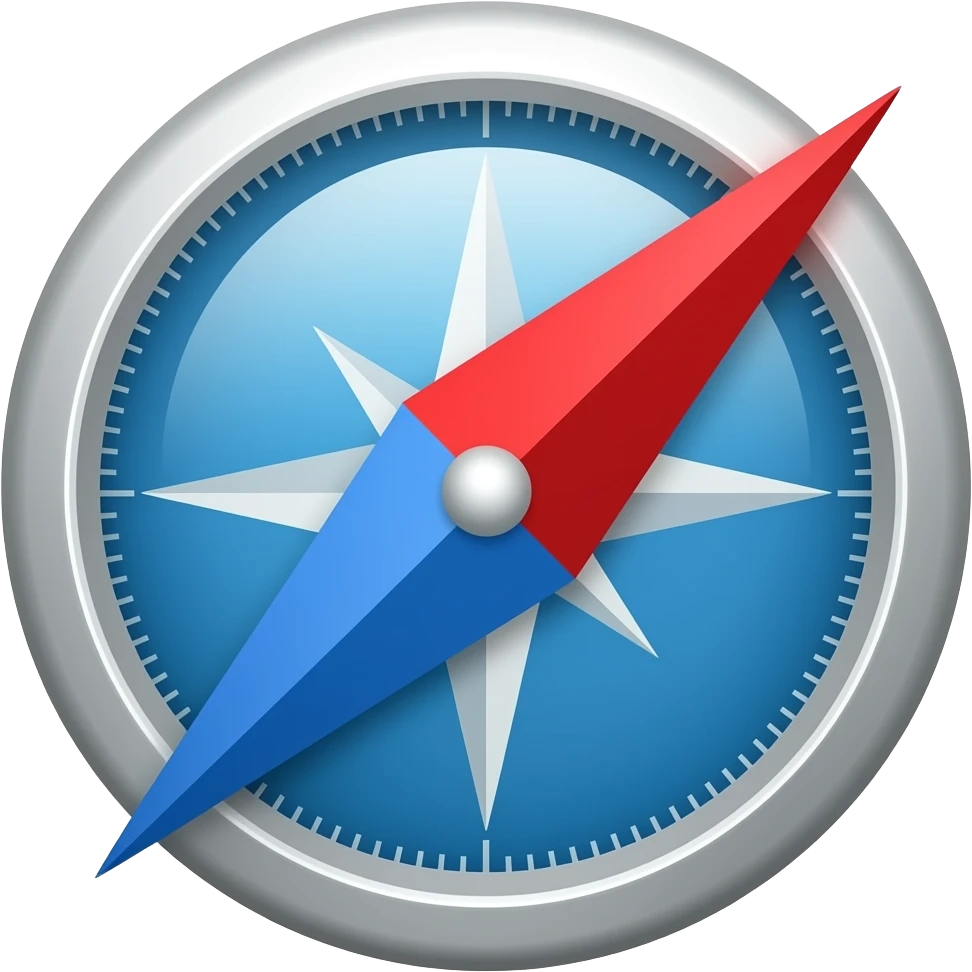 red and blue compass pointer emoji