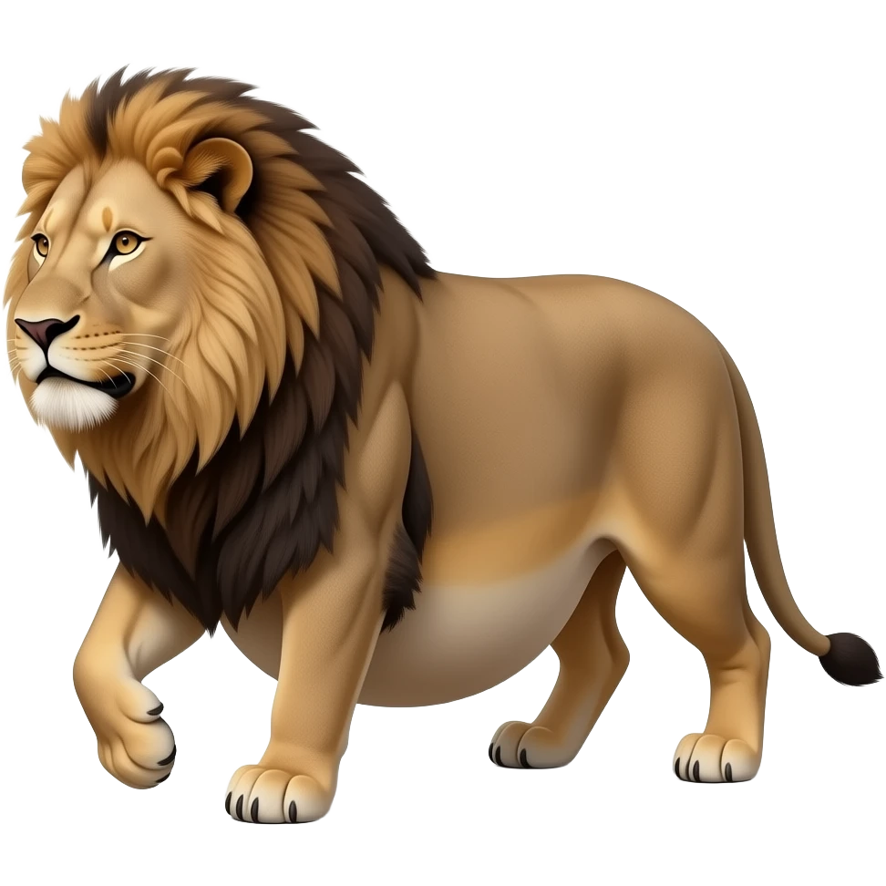 A reality lioness,trying to walk normally,but her huge overstuffed tummy rolls side to side,the lioness ate way too much,she became so fat,she has the biggest pot belly. emoji