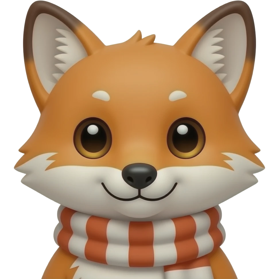 bust shot of a cute fox wearing scarves emoji