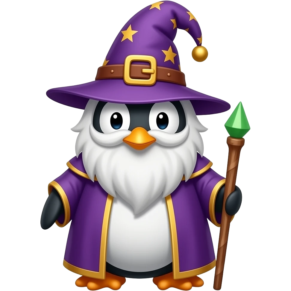 Penguin Wizard emoji