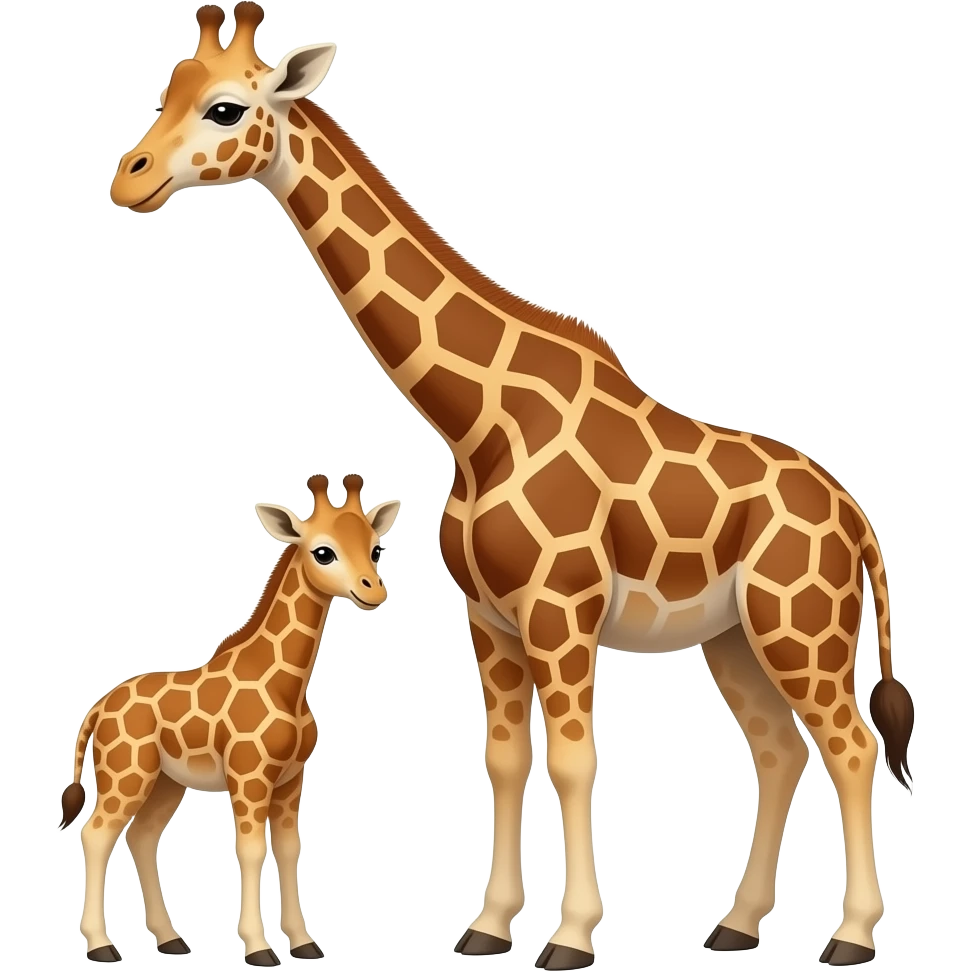 Giraffe and calf emoji