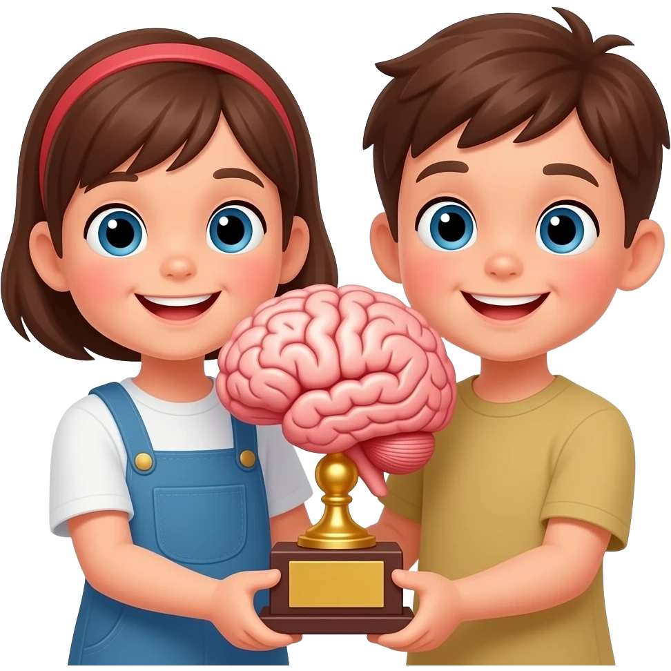 brain trophy kids emoji