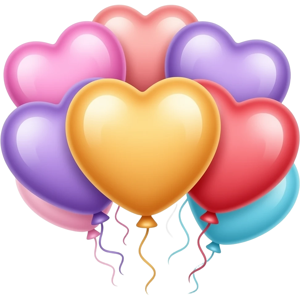 colorful heart balloons emoji