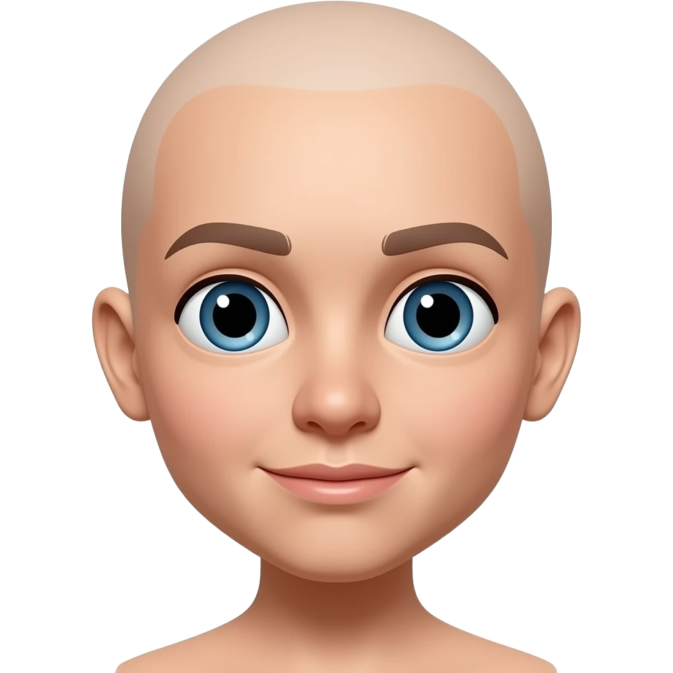 Лысая девушка с большим носом emoji