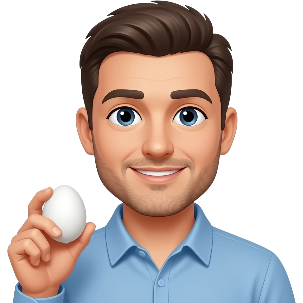 مرد تخم مرغ به دست emoji