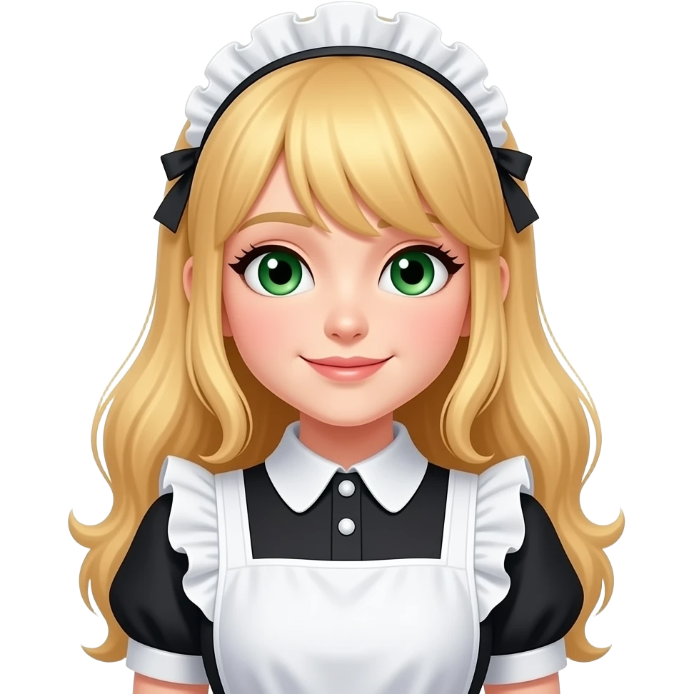 Green eyes maid blonde har emoji