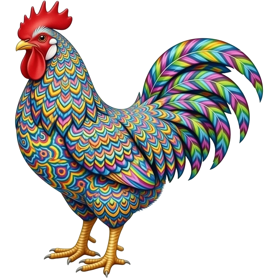 easter rooster LSD emoji