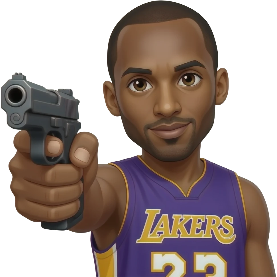 Kobe holding pistol emoji