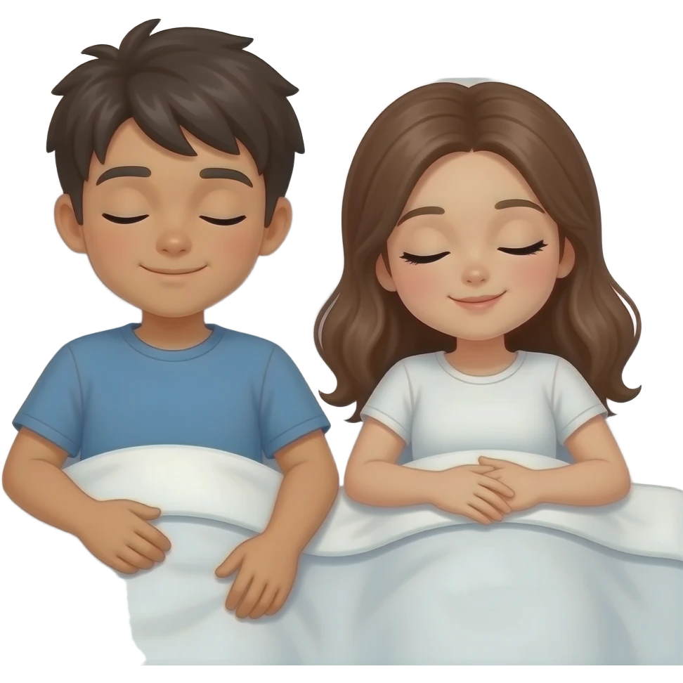 Темнокожий парень и белая девушка спят вместе emoji