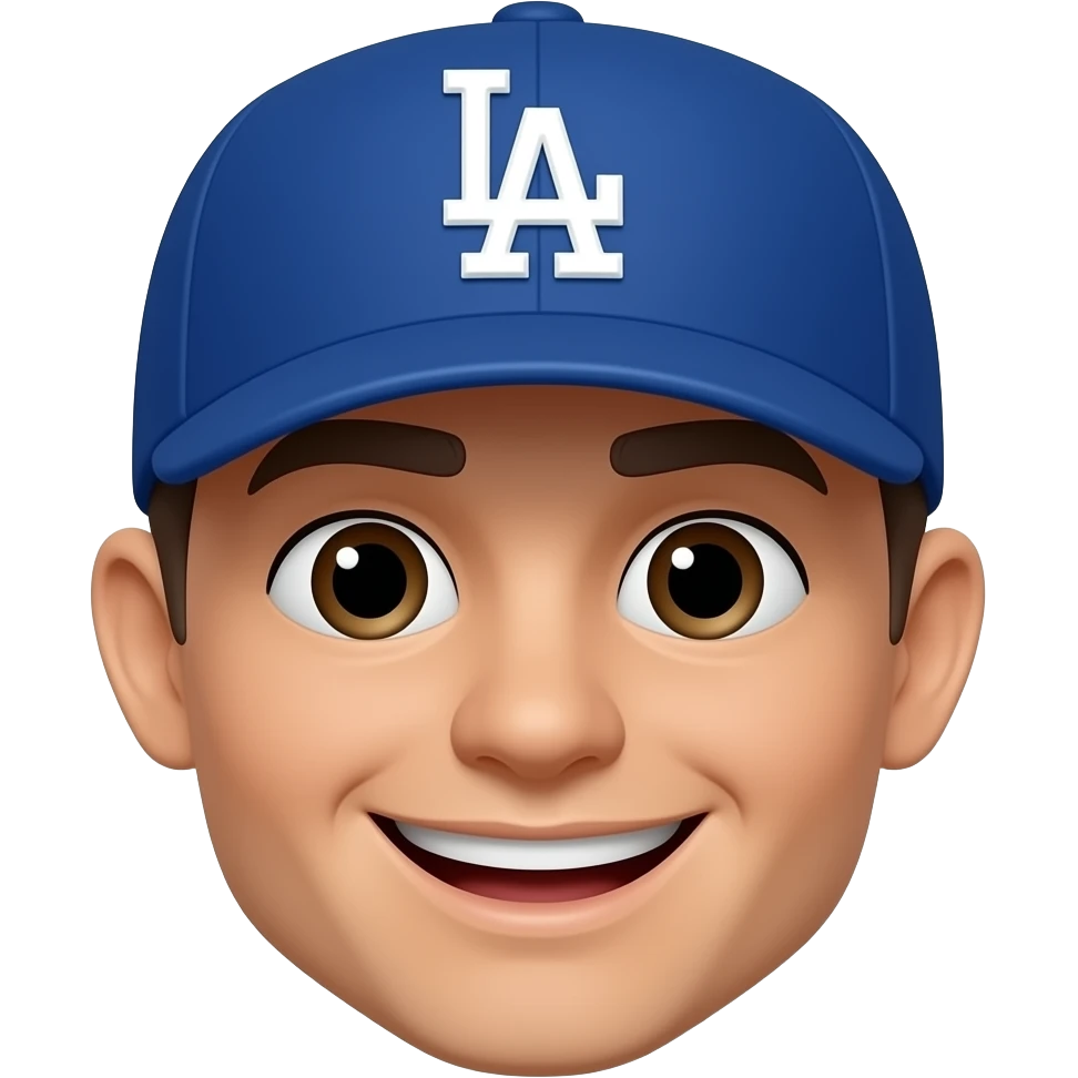 Smily face with dodgers hat emoji