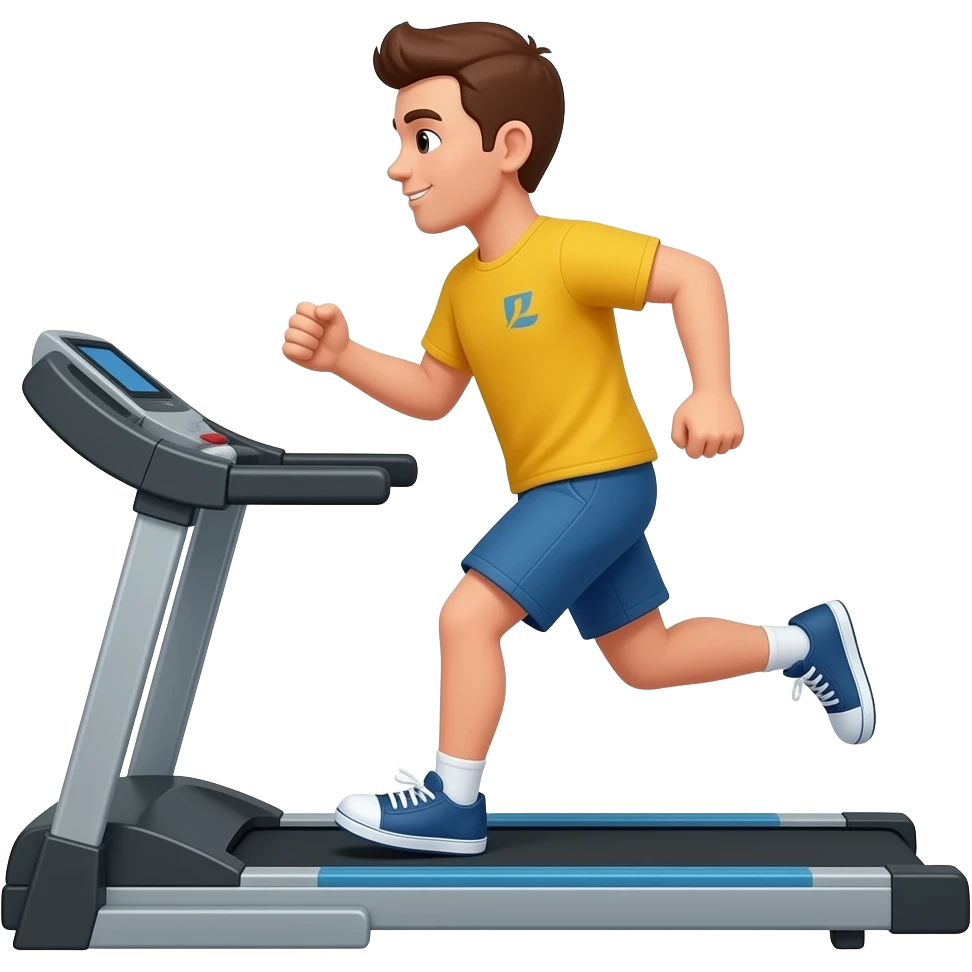 Java developer running on treadmill emoji