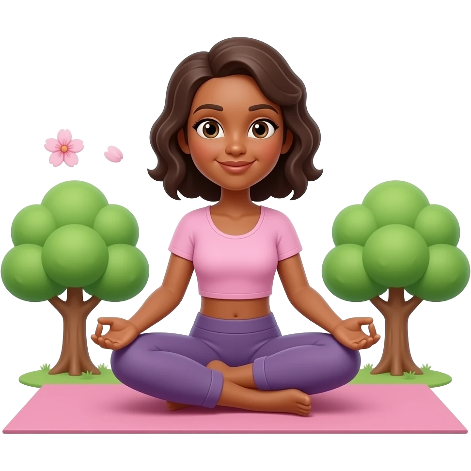 👩🏼🧘🏼‍♀️🎶🌸🌳 emoji