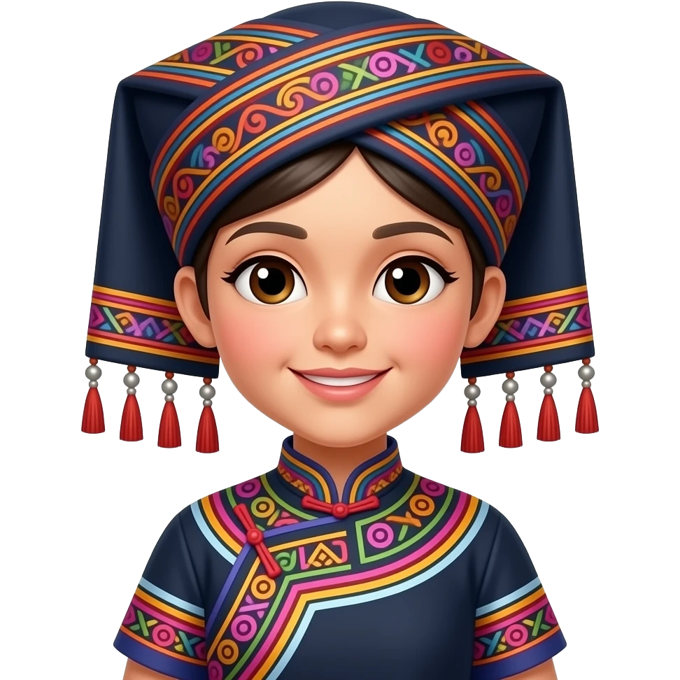 Create a Tày woman wearing traditional costume emoji