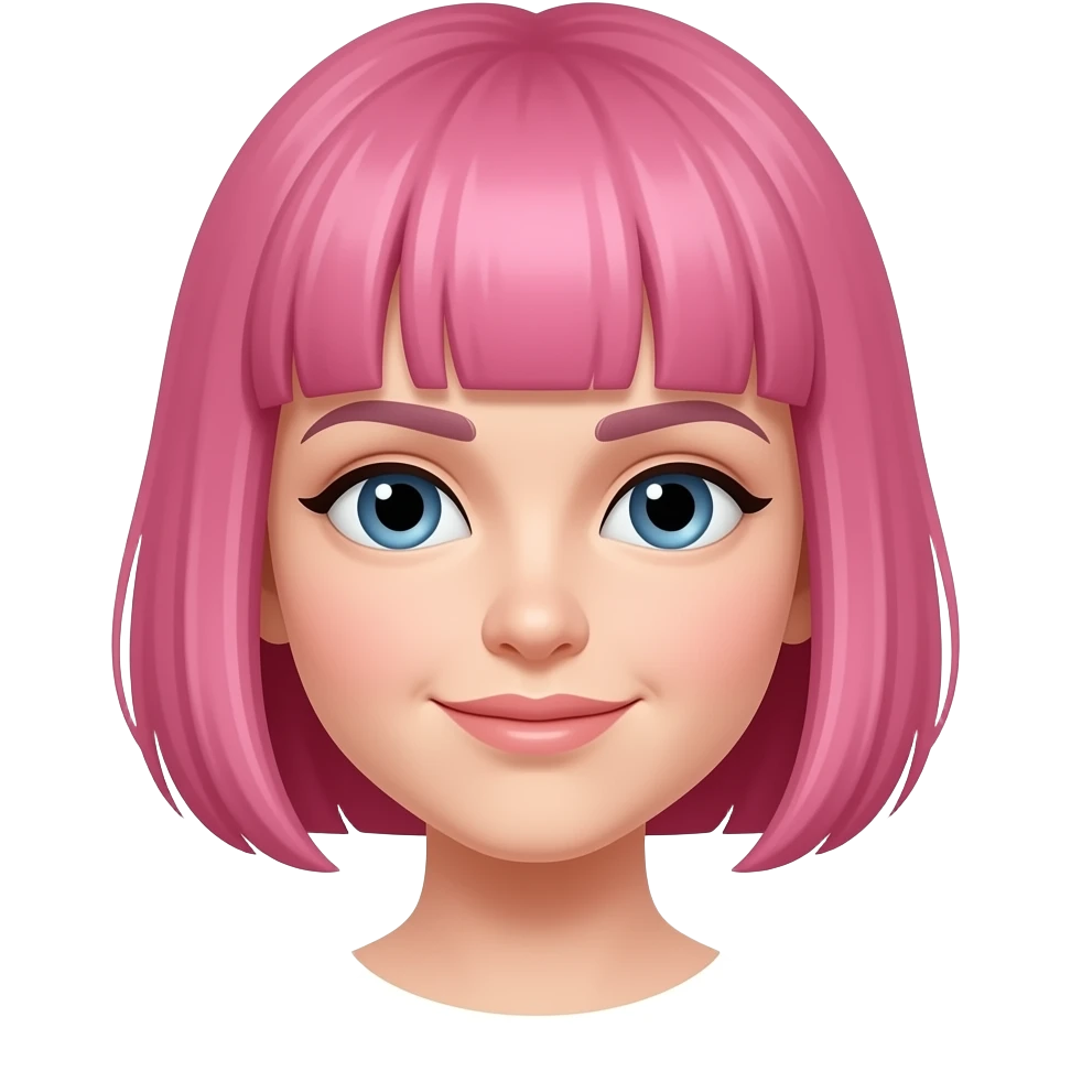 Pink short bob Hair emoji