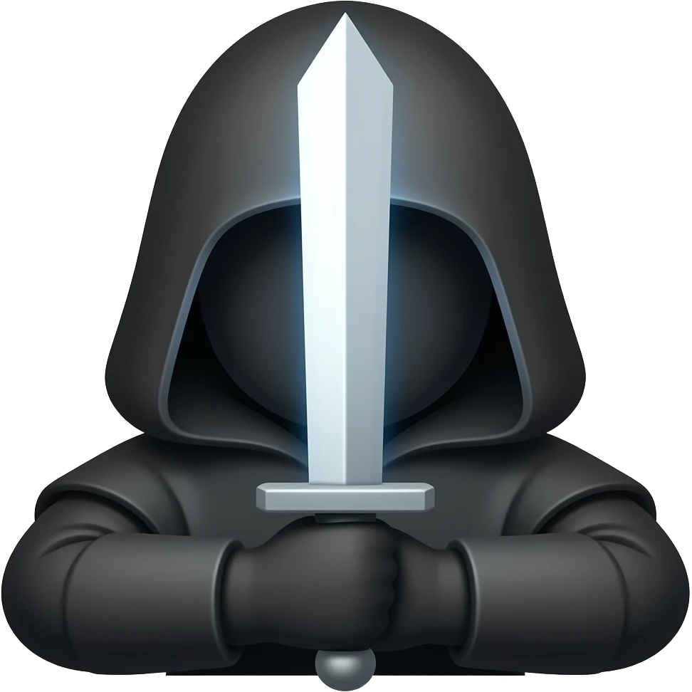 «Фигура с мечом, тёмная, светлая полоса на клинке, эмодзи» emoji