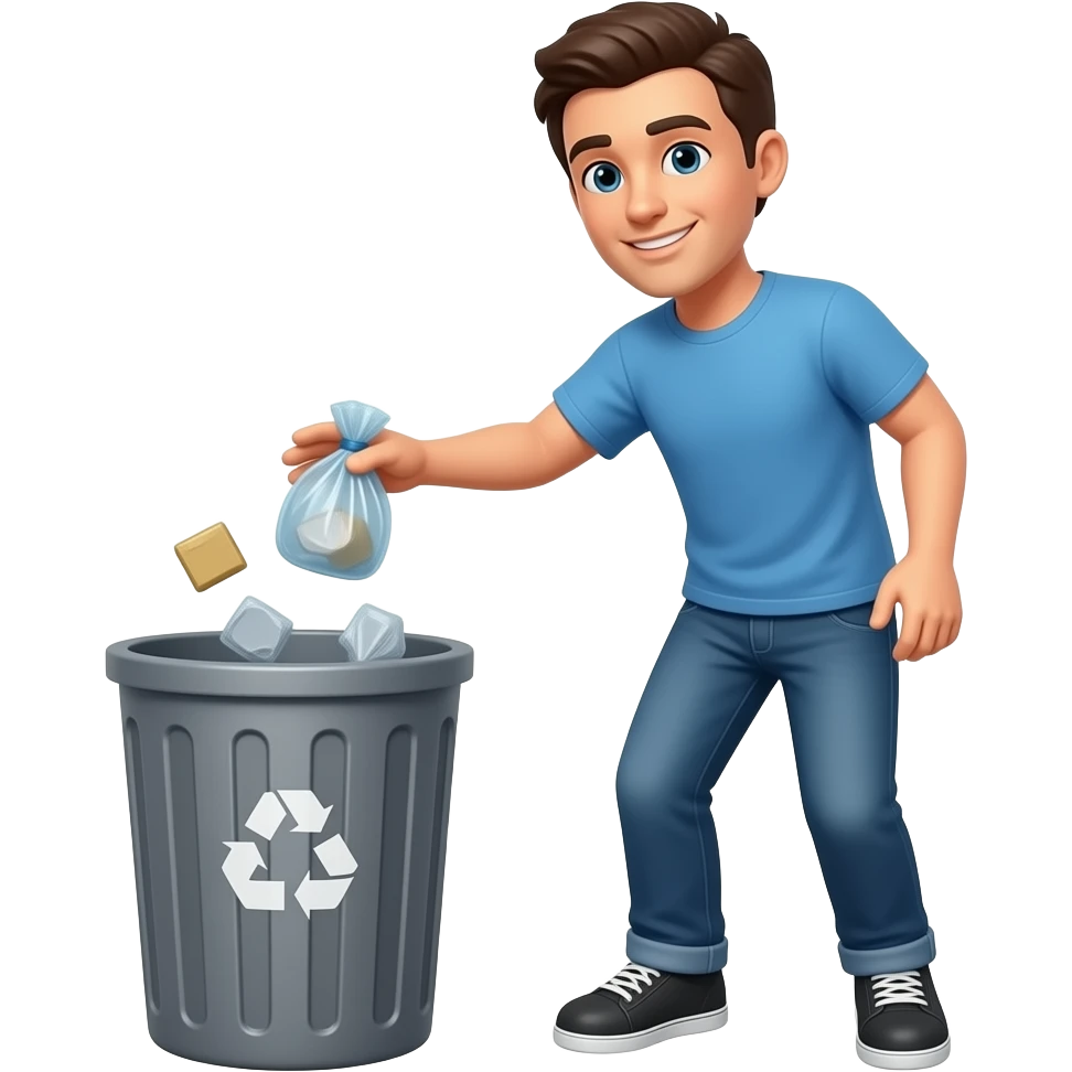 ময়লা ডাস্টবিনে ফেলি। emoji