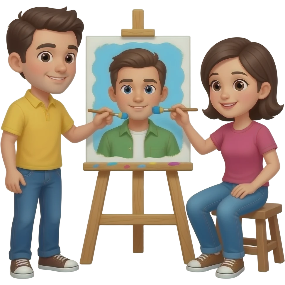 👨🏻‍❤️‍👨🏻 🎨🖌️ emoji