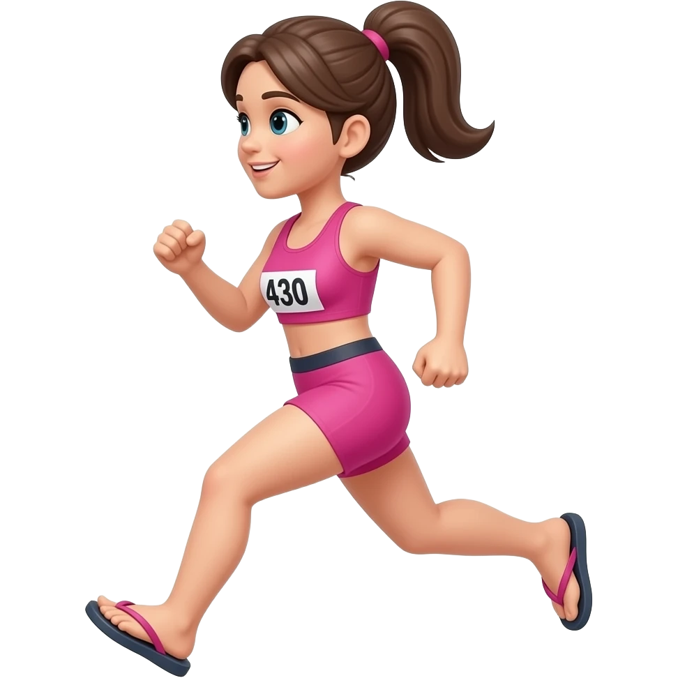 👩🦶🩴🏃‍♀️ emoji