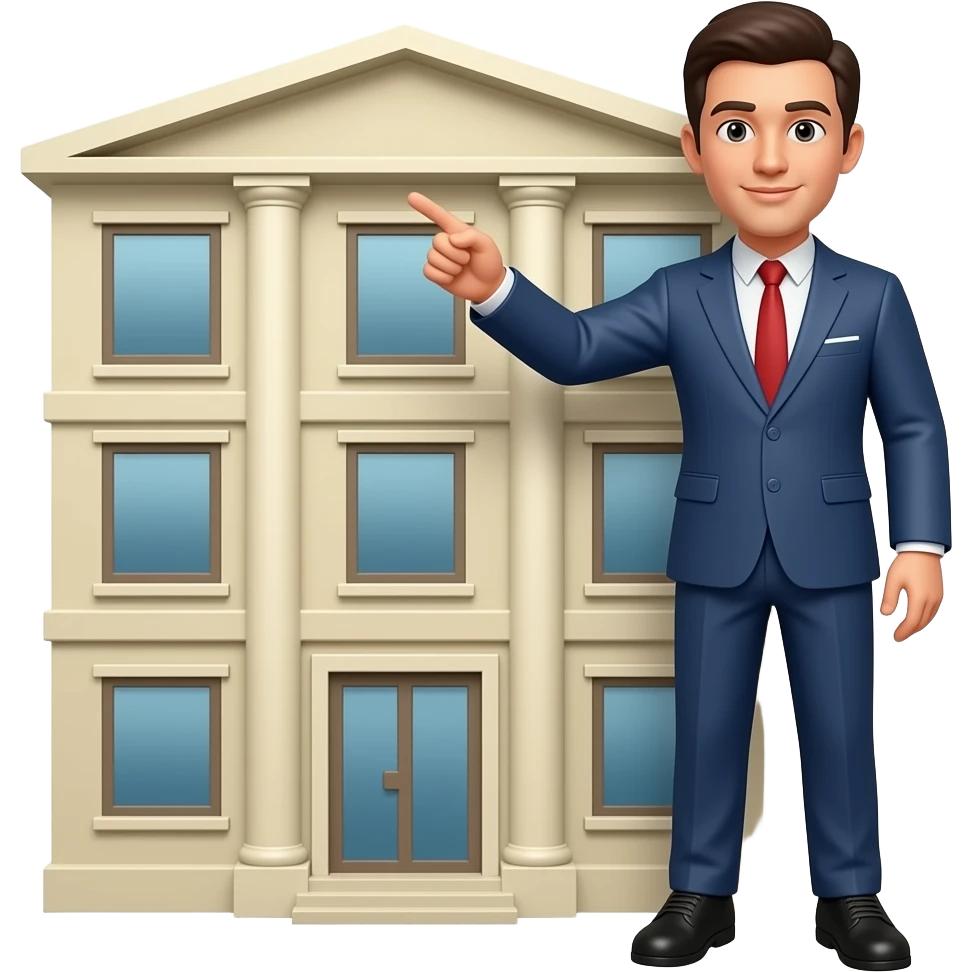 I point at a building emoji