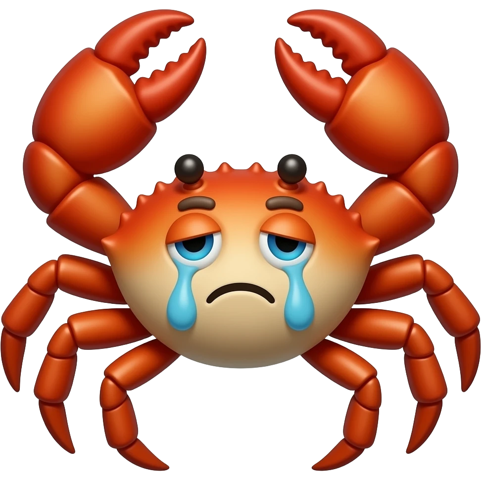 A tired crab emoji