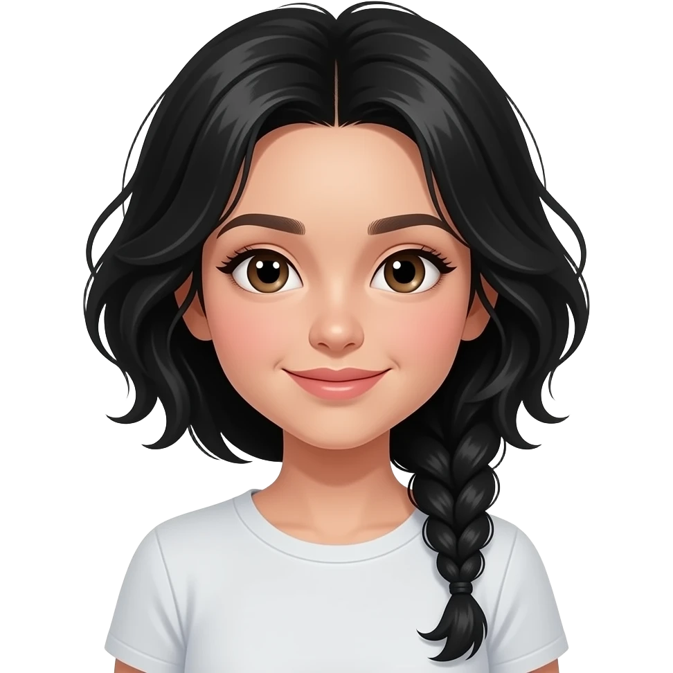 girl with big black hair styled emoji