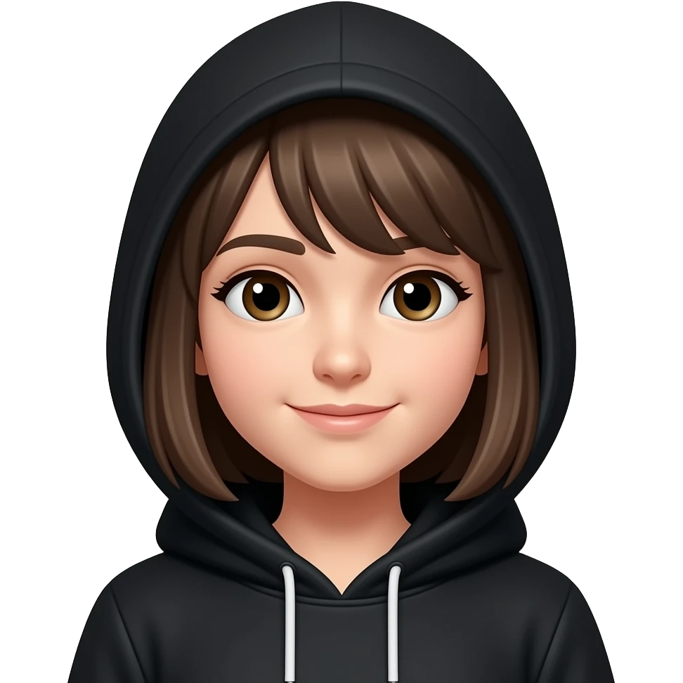 black hoodie girl emoji