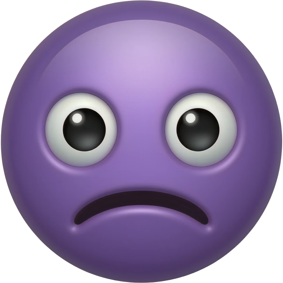 Disappointed Purple ball head 😒 emoji