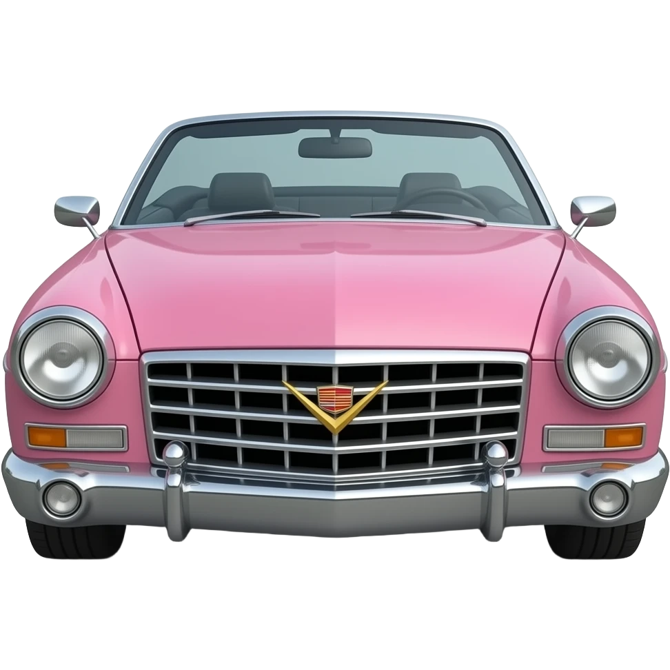 pink cadillac convertible  highly detailed hyper realistic emoji