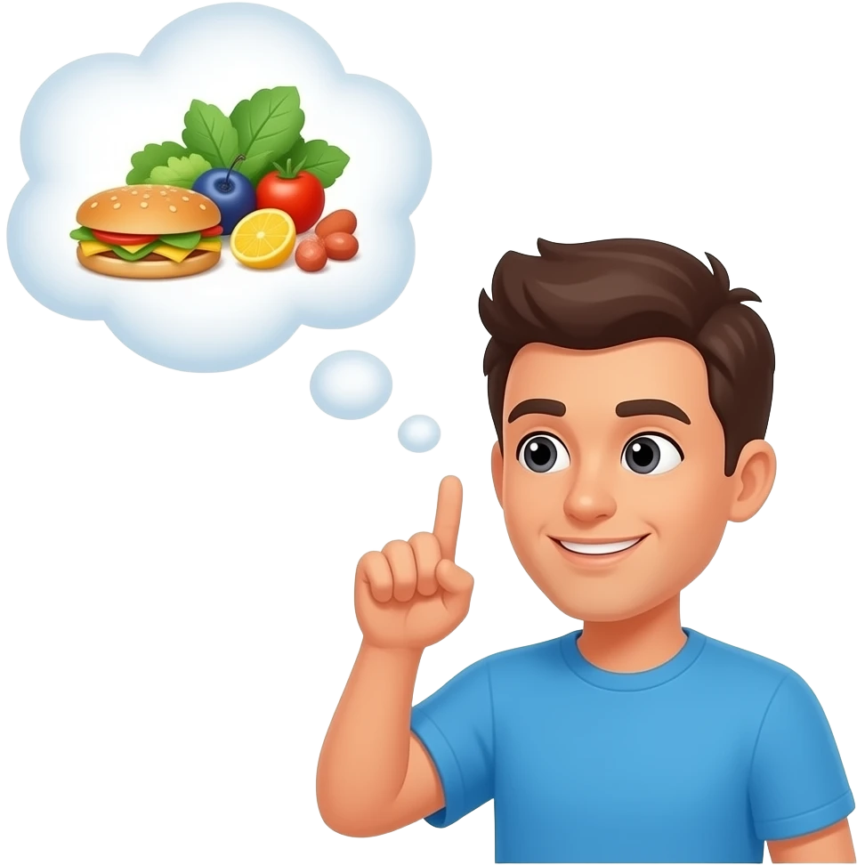 thought bubble, counting calories emoji