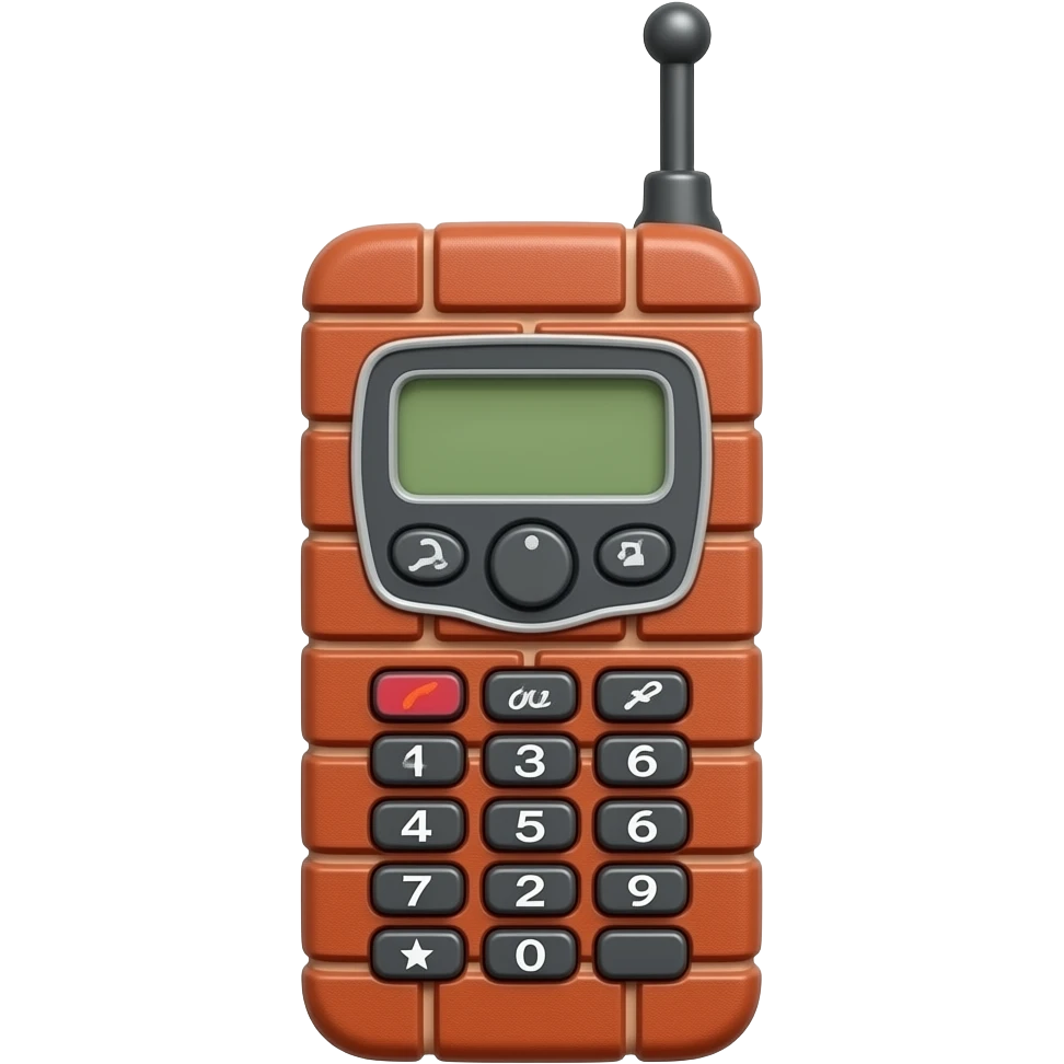 a 1980's chunky brick mobile phone with antenna emoji