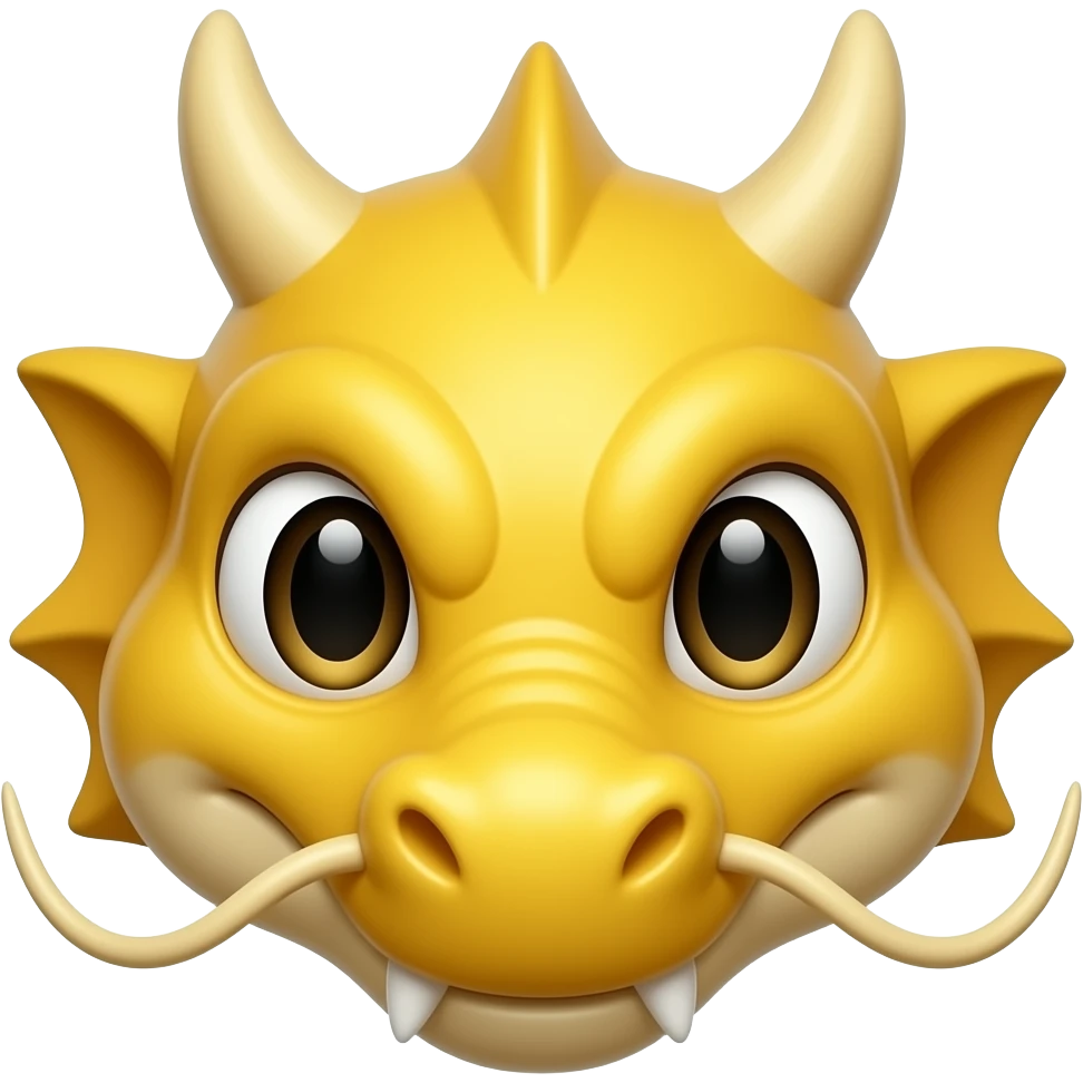Yellow blob  face but make it dragon emoji