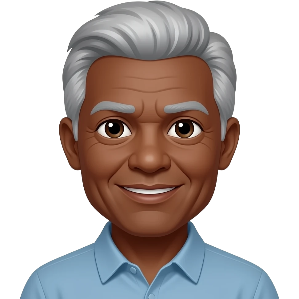 dark sking emoji with grey hair and older emoji