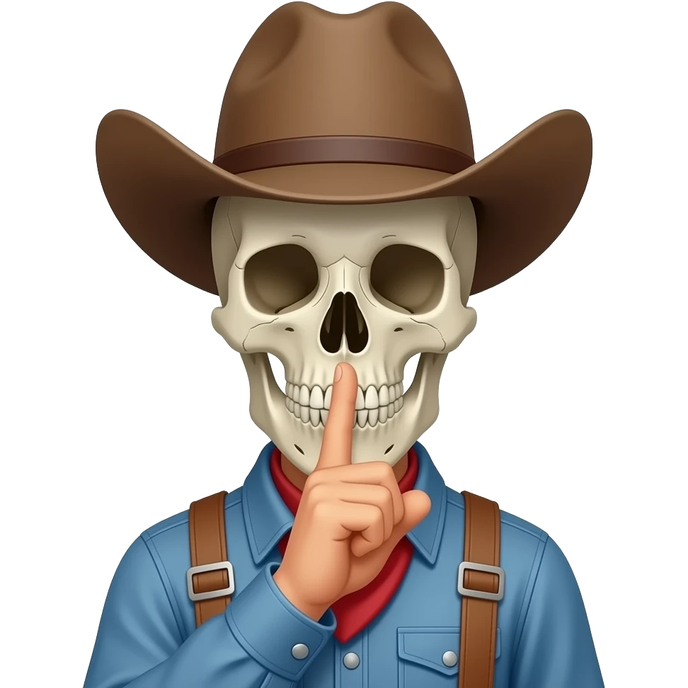 🤠+🤫+💀 emoji